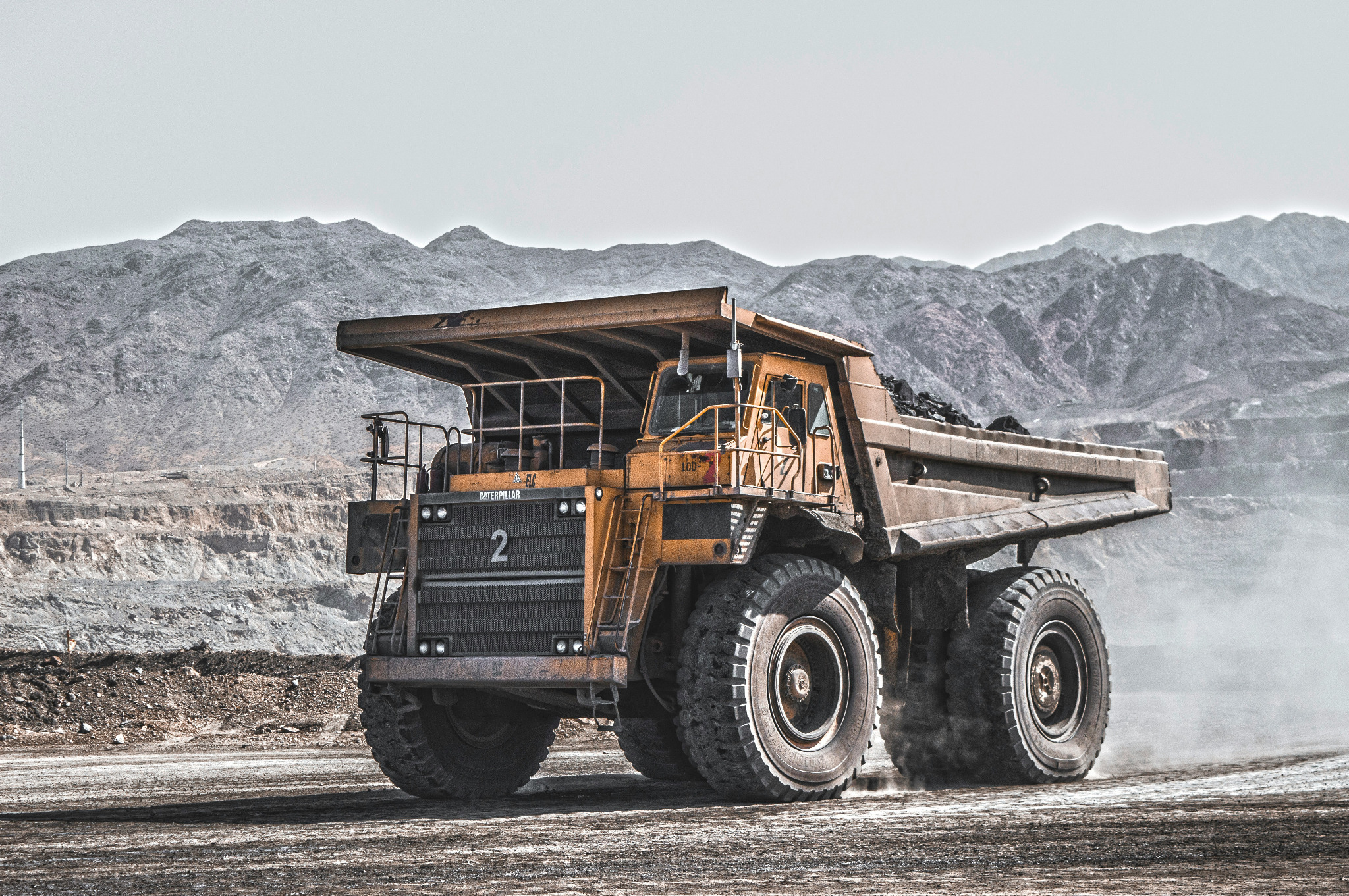 Haul truck operating at an open-pit mine