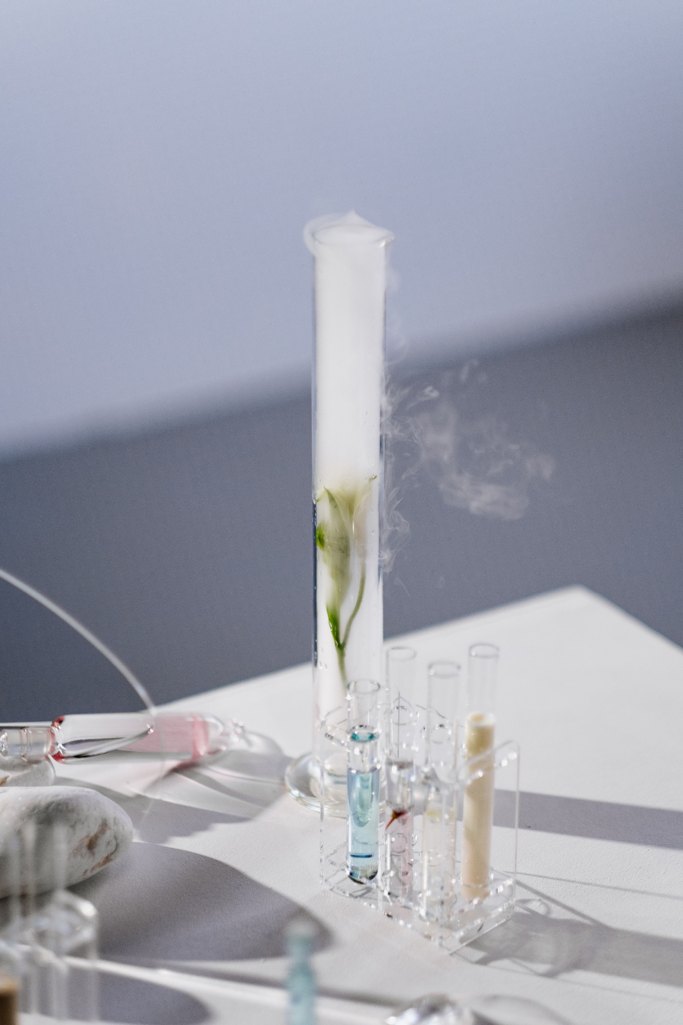 Laboratory glassware used for beauty and personal care formulation