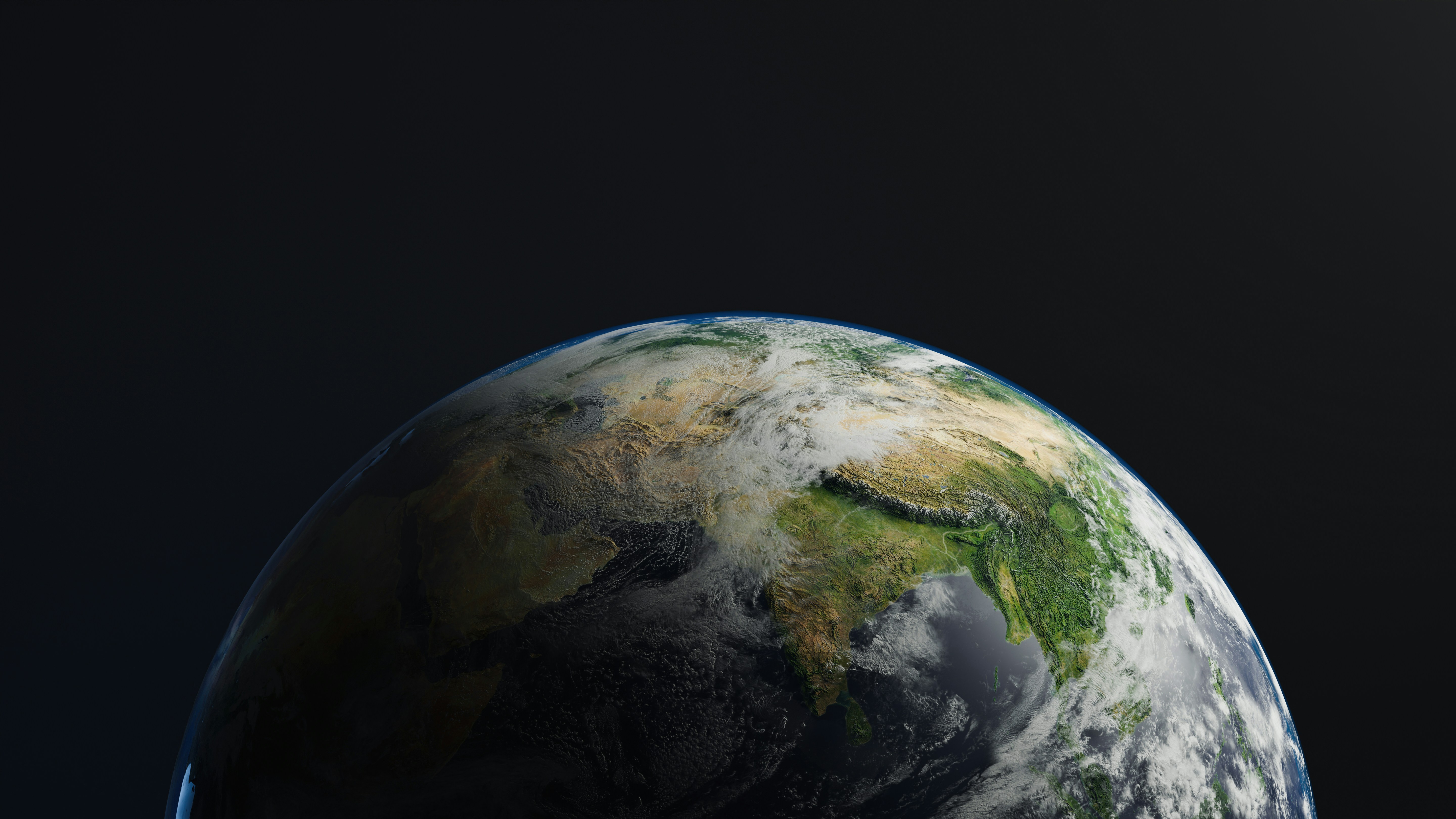 Earth viewed from space with Africa and surrounding regions visible